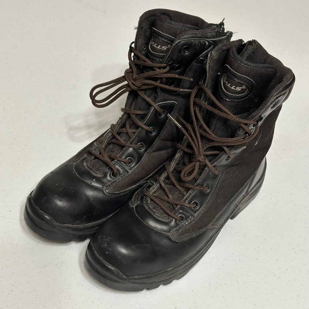 Galls FW038 Side Zip Tactical Duty Boots Leather Nylon Black Carbon‎ Fiber 8.5W